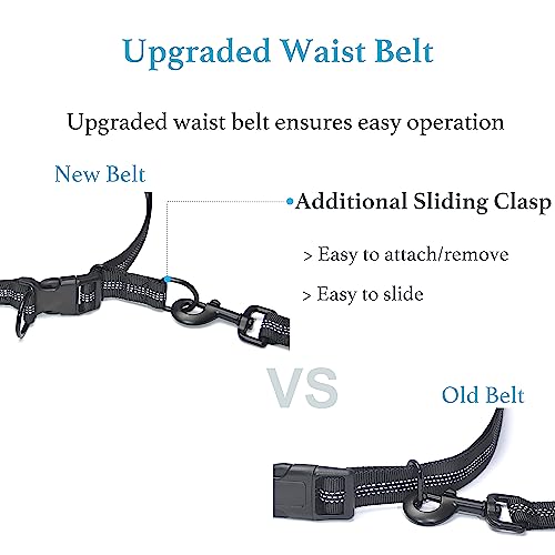 image for iYoShop Retractable Hands Free Dog Leash - Dual Handle Bungee Waist Le