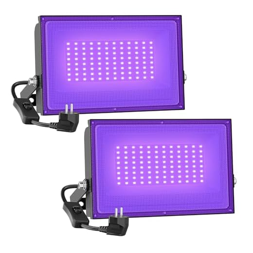 Onforu Lot de 2 Projecteur UV LED 60W, Lumière Noire Puissante, IP66 Imperméable, Lampe LED Ultra-violet, Eclairage à Effet pour Halloween, Noël, Soirée, Peinture Fluo, Bar, Disco, Fête, Scène