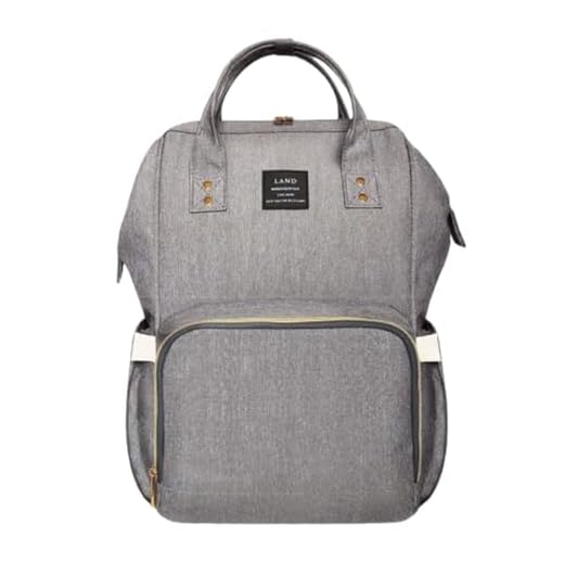 THE LAND Mochila Bolsa Maternidade, Original, Básica, Marca d’água LANDUO, Até 5kg, 11 Bolsos Funcionais, Impermeável, Térmica, Oxford 600D. (Cinza) (Cinza)