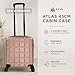 AVIO Atlas Cabin Suitcase 45x36x20cm – Lightweight Hard Shell Luggage with Double Wheels, Telescopic Handle & 3 Internal Pockets – ABS Cabin Case Approved by Most Airlines