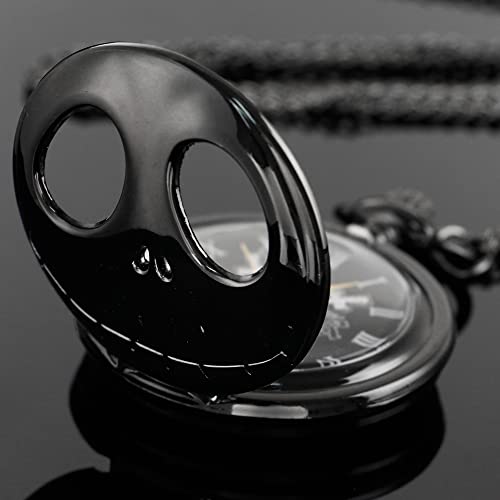 Tim Burton's Nightmare Before Christmas Arabic Numerals Quartz Pocket Watch Chain For Men Birthday Christmas Halloween Gifts #TOP3