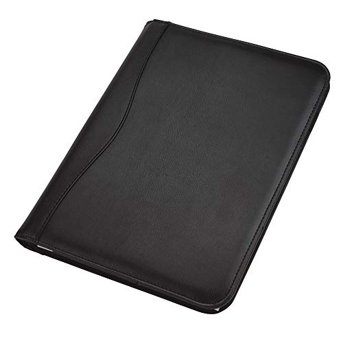 Samsill Executive Padfolio with Spine Accent - Resume Portfolio and Business Portfolio, Expandable Document Organizer & Writing Pad, Black (71530)