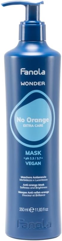 Fanola No Orange Mask, Anti-Orange Tones Mask dat het haar conditioneert, ontwart en hydrateert, veganistische formule, 350ml
