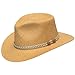 ULTRAFINO Authentic Aficionado Straw Panama Outback Safari Hat with Braided Hatband Wheat 7 1/8