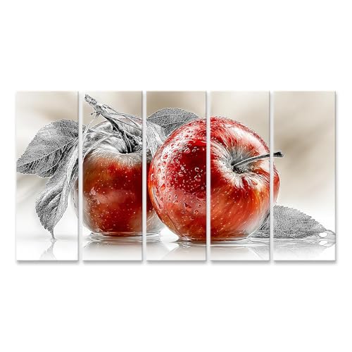 Tableau sur toile cuisine xxl déco murale moderne fruits tableau 5 pièces
