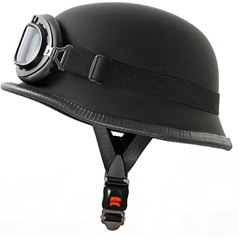 ATO WH1 Motorradhelm im Wehrmacht Style mit Fliegerbrille Größe XL 61cm Cover