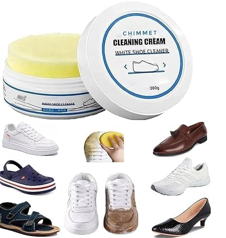 Image of JOYBOOSWhite Shoe Cleaning Cream - 260GM | No-Wash Sneaker Cleaner & Shoe Whitener | Leather & Sports Shoe Stain Remover