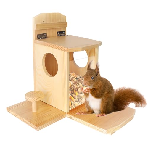 Suewidfay Wooden Squirrel Feeder