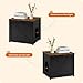 Dwanton Cat Litter Box Furniture Hidden, Cat Litter Box Enclosure, Reversible Entrance Can Be on Left or Right Side, Indoor Cabinet, Wooden Washroom, Nightstand, Black and Warm Brown, 23.6