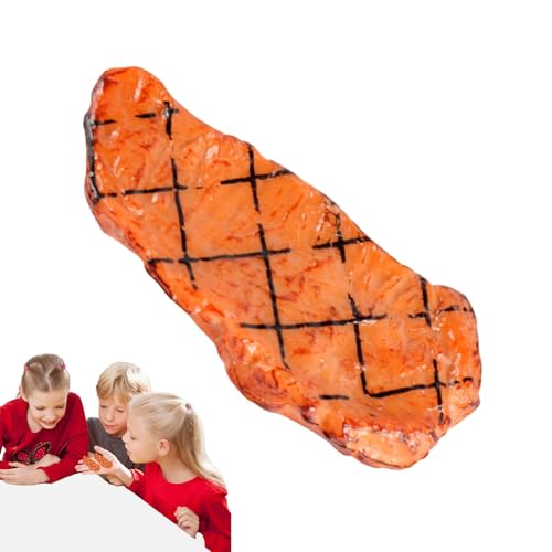 Filete De Comida Artificial Realista, Filete De Simulación Para Cocina De Juego,Filete de juego de simulación | Llavero modelo de comida asada simulada, juguetes para jugar a las casitas, llavero para