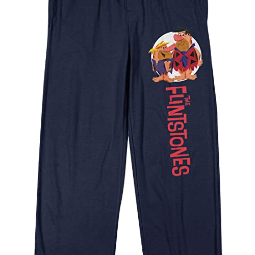 Bioworld The Flintstones Fred And Barney Men's Navy Sleep Pajama Pants2