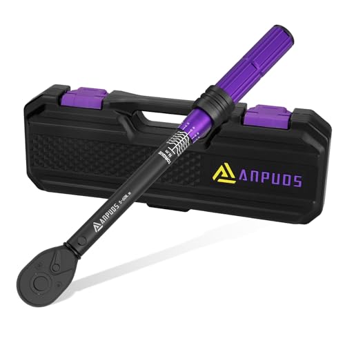 ANPUDS 3/8" Llave Dinamométrica5-60 Nm, Precisión ± 3% Llave Dinamométrica Motocicleta con Cabeza de Carraca Reversible de 72 Dientes para Bicicletas, Motocicletas y Coches Sustitución de Bujías