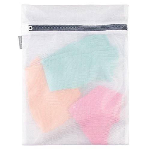 Idesign Mesh Laundry Bag With Built In Zipper For Delicates – Medium, 12" X 16", White #TOP3