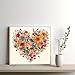BYGFHLYW 5D Diamond Painting Kits for Adults, Heart Flower Diamond Art Kits for Adults Beginner, DIY Full Drill Diamond Dot Gem Painting for Home Wall Decor 13.78x13.78inch
