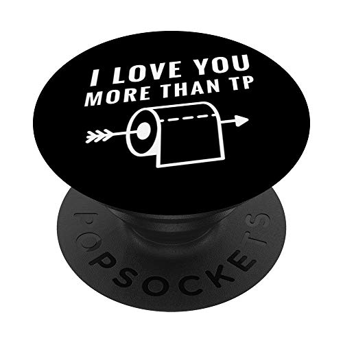 Ich liebe dich mehr als Toilettenpapier Klopapier Humor PopSockets PopGrip: Ausziehbarer Sockel und Griff für Handys/Tablets mit Tauschbarem Top
