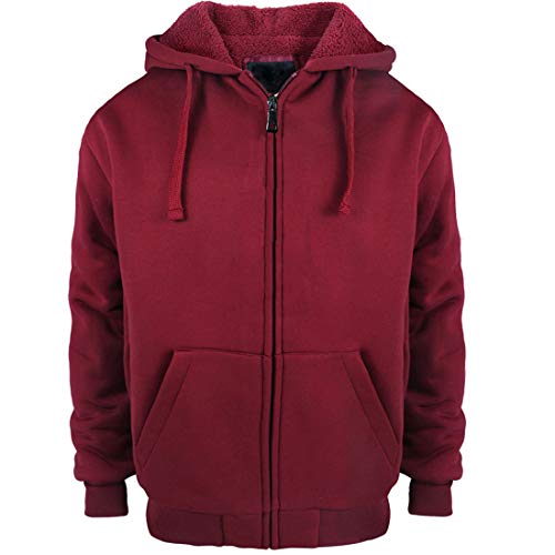 Image of Yasumond Hoodies for Men Zipper Fleece Sweatshirt Heavy Sherpa Lined Hooded Warm Winter Coats Big Tall
