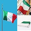 Bandiere Italiane e Bandiere dell'Europa.90 X 150 cm Bandiere con 2 Occhielli in metallo Durevole.Bandiera Italia Nazionale Italian Flag e Bandiera dell'Europa Resistente alle Intemperie Bandiera EU #2
