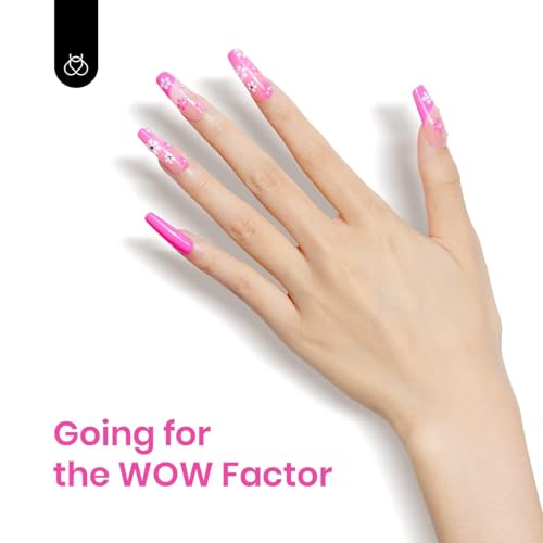 Image of Beetles Pink Gel Nail Polish - Cosmos Bouquet Hot Pink Gel Polish, 15ML /0.51Fl Oz Soak Off UV LED Lamp Neon Nail Art, Long-Lasting Manicure Salon DIY Home