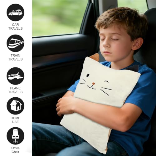 Image of 3-in-1 Cat Travel Blanket and Pillow Set for Kids