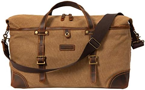 ORIENTAL GLORY Overnight Canvas Duffel Bag for Men Weekender Travel Carry On bag (khaki) 1 ORIENTAL GLORY Overnight Canvas Duffel Bag for Men Weekender Travel Carry On bag (khaki)
