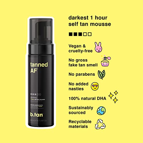 image for b.tan Ultra Dark Self Tanner Kit | Get Tanned AF Bundle - Dark Self Ta