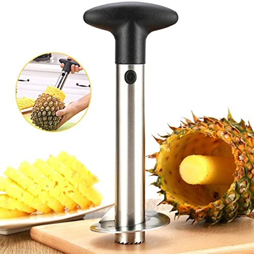 Foto von Ananasschneider - Ananasentkerner Ananas-Entkerner Schneider - Ananasschäler Edelstahl Core Entferner Werkzeug Für Home & Küche, Schwarz