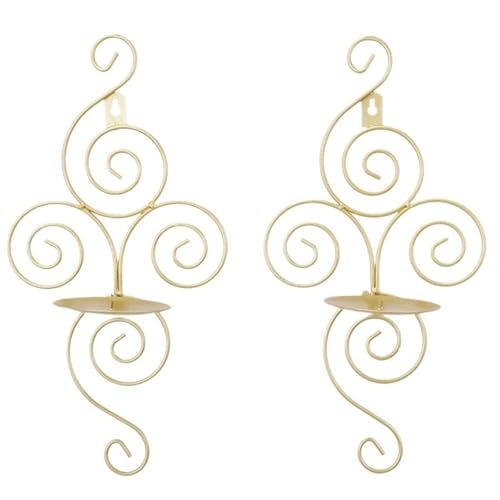 Bougeoirs muraux en fer lot de 2 chandeliers suspendus floraux décoratifs