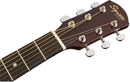 Fender Squier Dreadnought Acoustic Guitar - Natural Bundle With Gig Bag, Tuner, Strap, Strings, Picks, Fender Play Online Lessons, And Austin Bazaar Instructional Dvd #TOP7