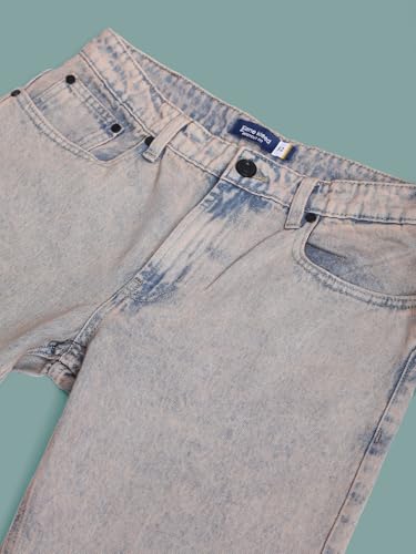 Image of BENE KLEED Men Bootcut Fit Tinted Jeans (BOMDT138BL52-666CJ-D117 Blue /Pink 34)