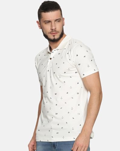 Image of KRYPTIC Men's Ultra-Soft Cotton Rich Casual Printed Half Sleeve Regular Fit Classic Polo T-Shirt - Soft, Cool & Stylish Everyday Wear