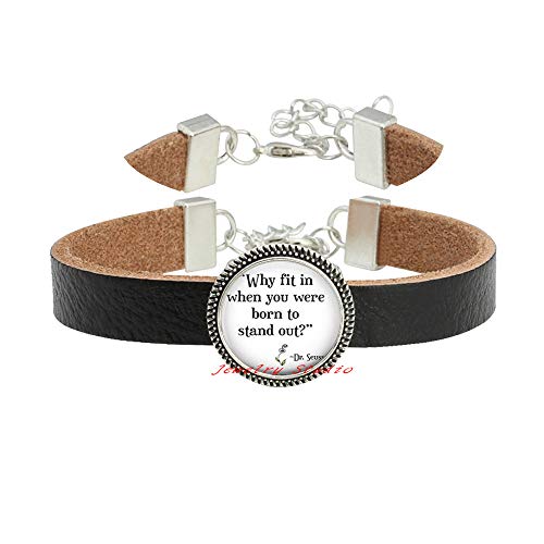 Why Fit in When You were Born to Stand Out Bracelet, Quote Bracelet, Quote Jewelry,Quote Bangle-HZ0175