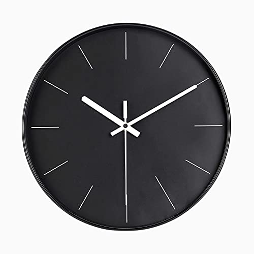 DIYZON 30cm Minimalisme Horloge Murale, Horloge Murale Silencieuse Sans Tic-Tac, Style Modern Élégant, Pendule à Pile avec Mouvement à Quartz, Facile à Lire, Décor pour Chambre, Cuisine, École, Bureau Cover