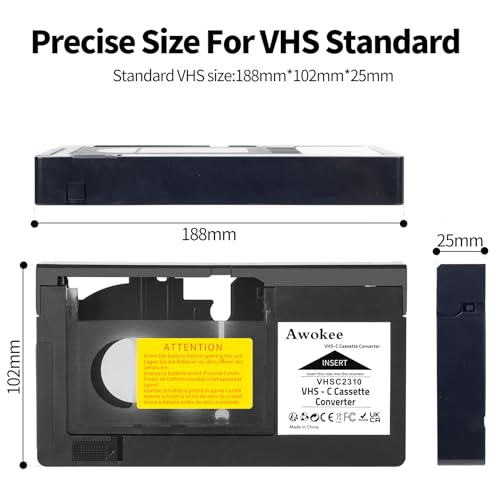 VHS-C Cassette Adapter Compatible with VHS-C SVHS Camcorders JVC RCA Panasonic Motorized VHS Cassette Converter (NOT Compatible with 8mm / MiniDV / Hi8) by awokee - Image 6