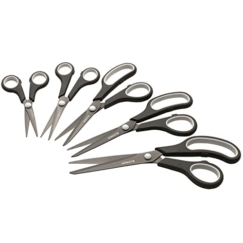 KUONIIY Scheren Set 5-teilig Titanbeschichtung Schere mit Weichem Griff Scharfe Klingen - Image 5