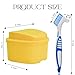 UBLNNFY 7PCS Denture Bath Case Cup Kit Denture Brush Kit False Teeth Cleaning Tools with 3 Brush, 2 Retainer and Bath Cases with Carry Box, Yellow&White(White Case)