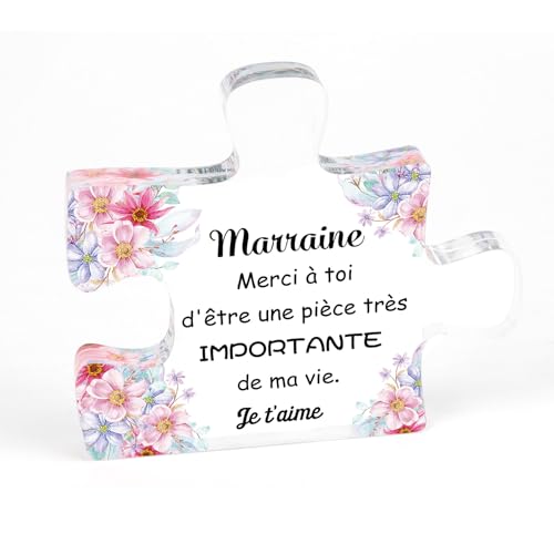 Hisxierng Cadeau Marraine Cadeau Fete des Meres pour Marraine Acrylique Puzzle Idee Cadeaux Marraines Anniversaire Cadeaux Marraines Bapteme Fete des Meres...