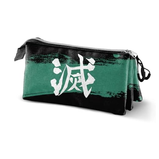 Demon Slayer Sutoriku-Estuche Portatodo Triple, Multicolor, 23 x 11 cm