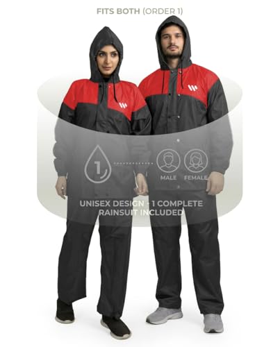Image of Ranger Unisex 1 Set Rain Suit with Hooded Jacket & Trouser | TPU Coated Bike Riding Wear with Seam Sealed Protection