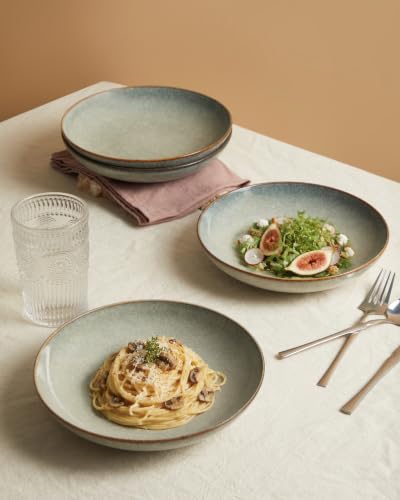 Image of Pokini 8.75'' Ceramic Pasta Bowls Set of 4, Salad Bowls Pasta Serving Bowls