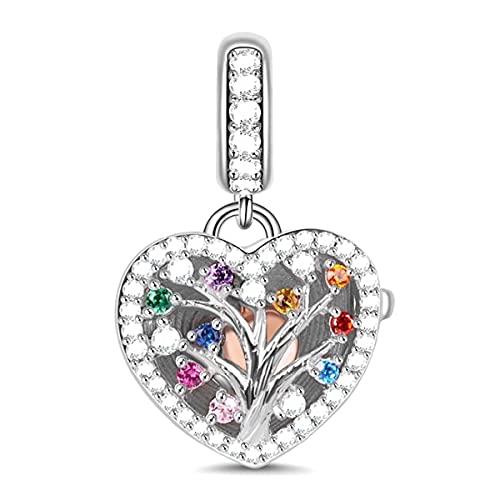 Annmors Charme Tree of Life Argent Sterling 925 Femmes Perles Charm Pendentif Breloque avec 5A Zircone Compatible pour Européen Bracelets Collier,Halloween Christmas Gifts for Family/Lover/Friends