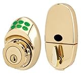 Master Lock Keyed Entry Door Lock, Nightwatch Single Cylinder Deadbolt with Electronic Keypad, Polished Brass Lock, DSKP0603PD