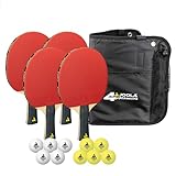 JOOLA Set da Ping Pong Quattro, Unisex Adulto, Multicolore, 28,5 x 26 x 8,5 cm