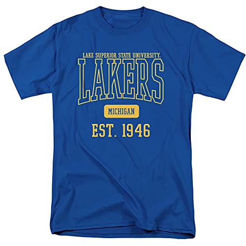 Lake Superior State University Official Est. Date Short Sleeve, Royal, S