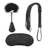 Générique Masque occultant Noir + Fouet Doux + Raquette en Plumes 3...