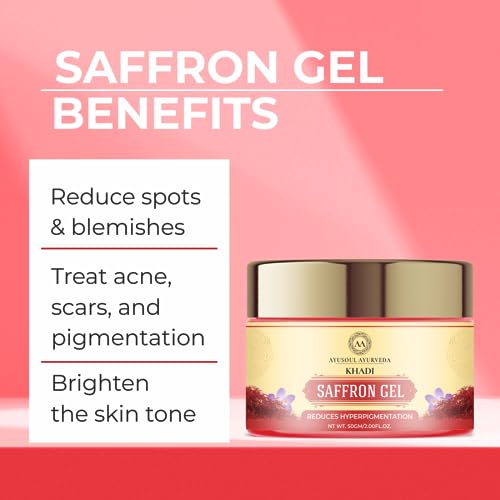 Image of Khadi Saffron /Kumkumadi Face Gel /Serum /Cream /Night Gel | Moisturizer /Natural Glowing Skin 50 gm Pack of 1 Oil Free 99% Result
