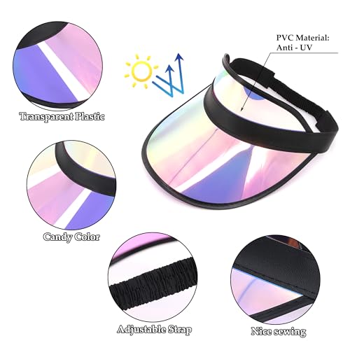 Image of Surkat Plastics Clear Sun Visors UV Protection Hat Cap Headwear Sunhat for Golf Tennis Beach Cycle
