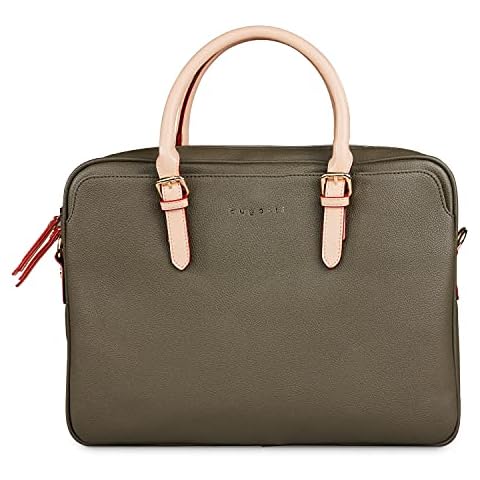 Bugatti Ella Businesstasche Damen mit 15“ Laptopfach - Aktentasche Damen Laptoptasche - Frauen Bürotasche Lehrertasche, Olive Cover