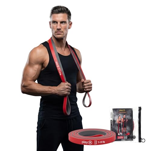 playR Heavy Muscle Resistance Band Dual Red-Grey (7-15 Kg)