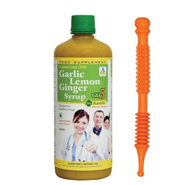 SKSB GLG5+ Karela Syrup made up of Garlic, Lemon, Ginger, Karela (Bitter Gourd), Turmeric & American Apple Cider Vinegar 525ml each with one No. Jimmy for Acupressure-image-26