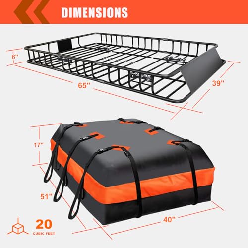 image for MeeFar Roof Rack Carrier Basket Universal Rooftop 65